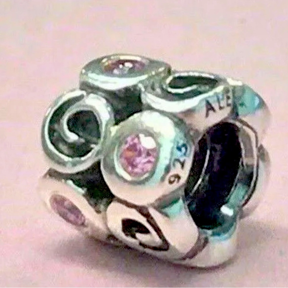 Pandora Retired Pink Swirls Charm Excellent
